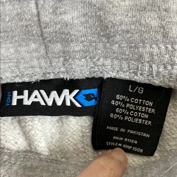 Tony Hawk Vintage 1998 Gray Joggers Tapered Sweatpants Y2K Skater Size L - Picture 3 of 8